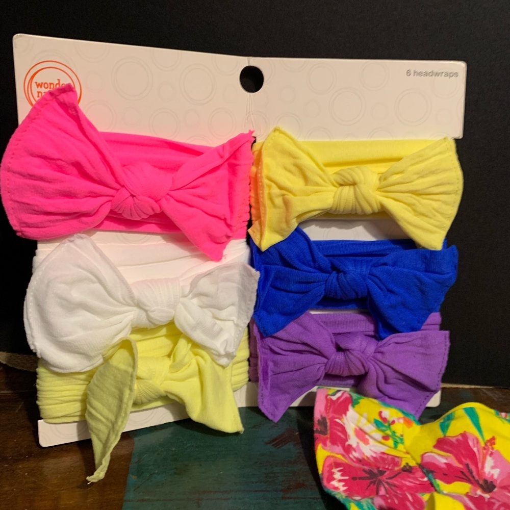 6 Headwraps + 2 pc floral polka dot set